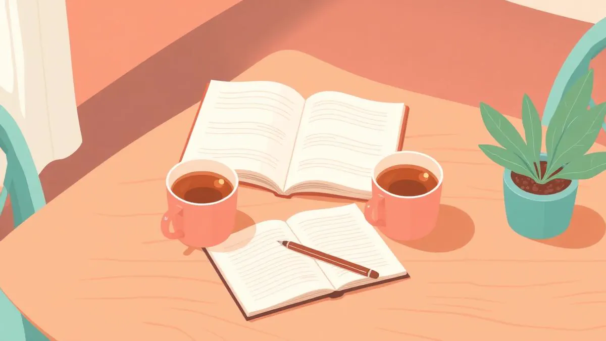 Two mugs of tea, an open notebook and a small plant on a kitchen table — the calm, honest feel of a tutor consultation.